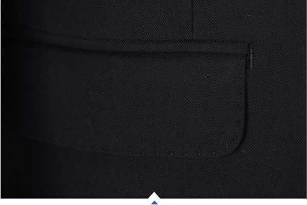 兩粒扣修身版正裝定做西服插袋細(xì)節(jié)特寫圖
