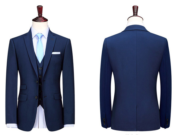魅力藍男士商務西裝定制正背兩面效果圖