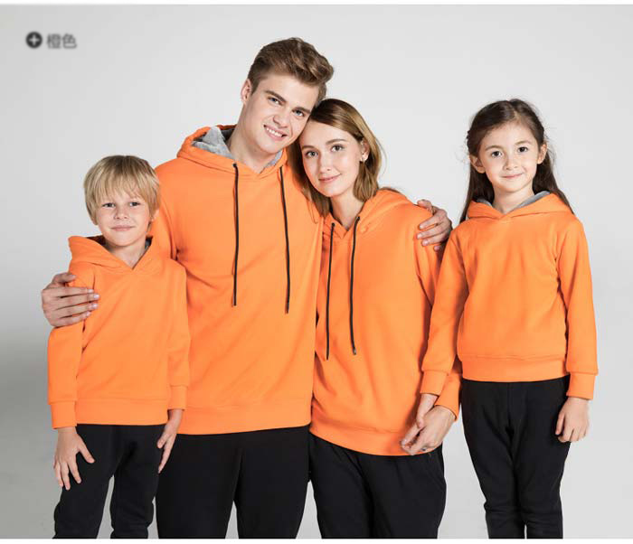 深圳工作服廠家加厚套頭衛衣定做之橙色